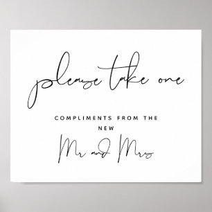 Please Take One, Wedding Favours Sign
