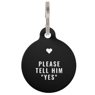Please Tell Him Yes Marriage Proposal Pet ID Tag