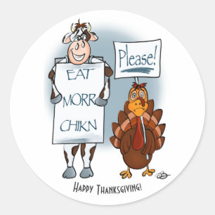 Please Thanksgiving Day Classic Round Sticker