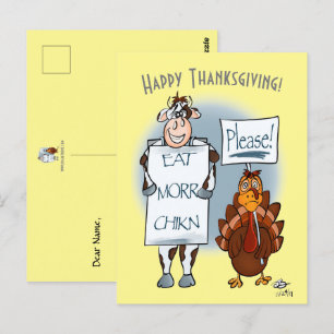 Please Thanksgiving Day Yellow Post Card