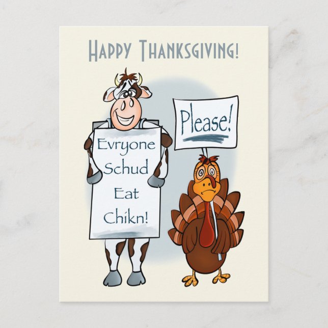 Please Thanksgiving Postcard (Front)