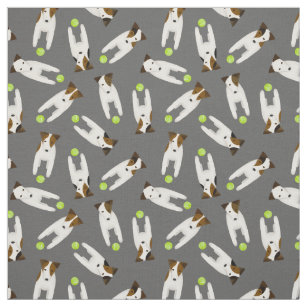 please throw my ball Jack Russell pattern cute dog Fabric