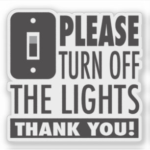 Please turn off the lights shape sticker