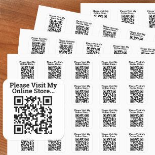 Please Visit My Online Store QR Code Design Square Sticker