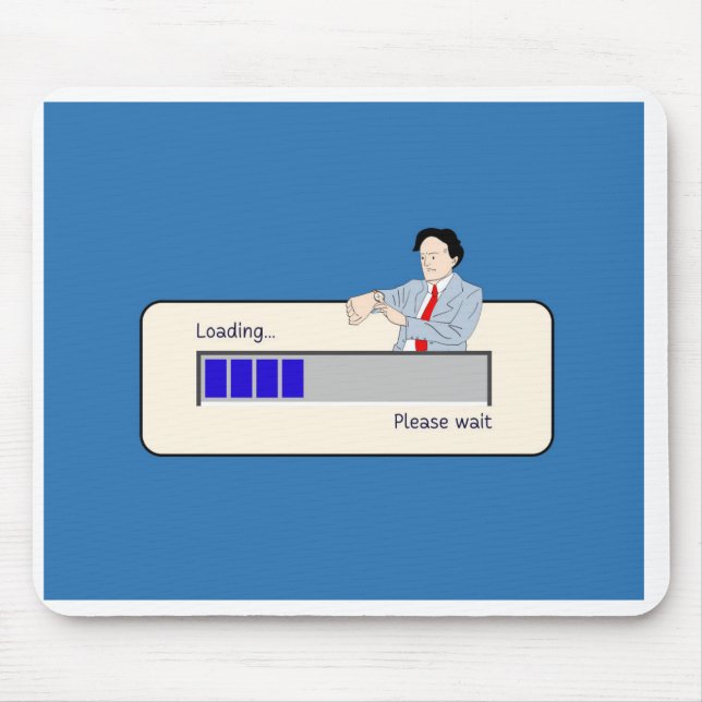 Please Wait Design Mouse Mat (Front)