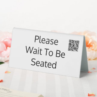 Please Wait To Be Seated QR Code White