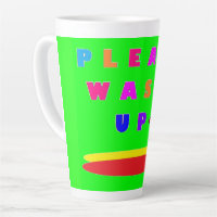 Please wash up design lime green with words