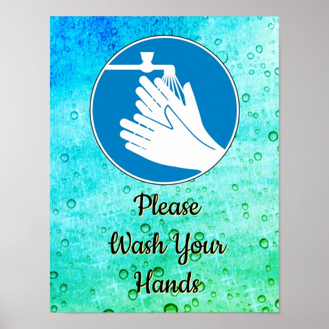 Please Wash Your Hands 2020 Bathroom Hygiene Sign (Front)