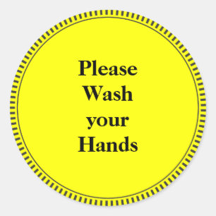 Please Wash Your Hands Classic Round Sticker