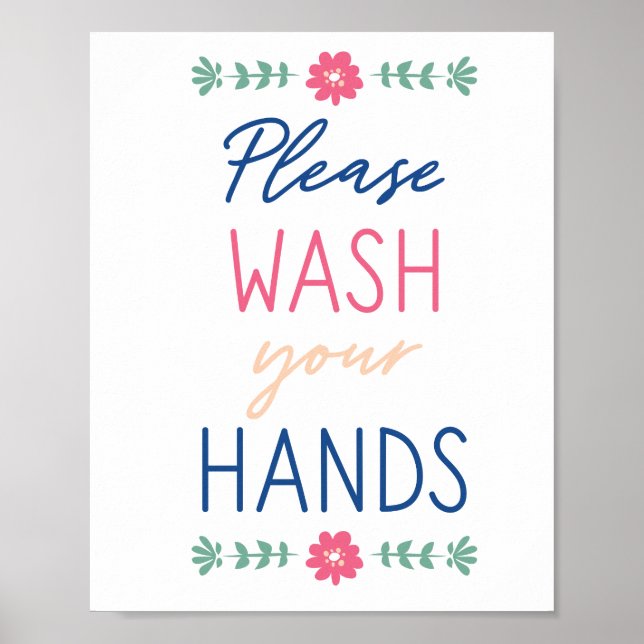 Please Wash Your Hands Color Poster (Front)