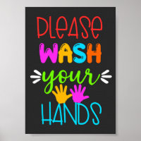 Please Wash Your Hands Colourful Modern Typography