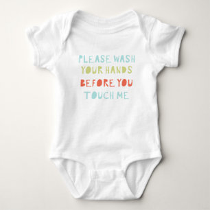 Please Wash Your Hands Germ Free Baby Clean Cute Bodysuit