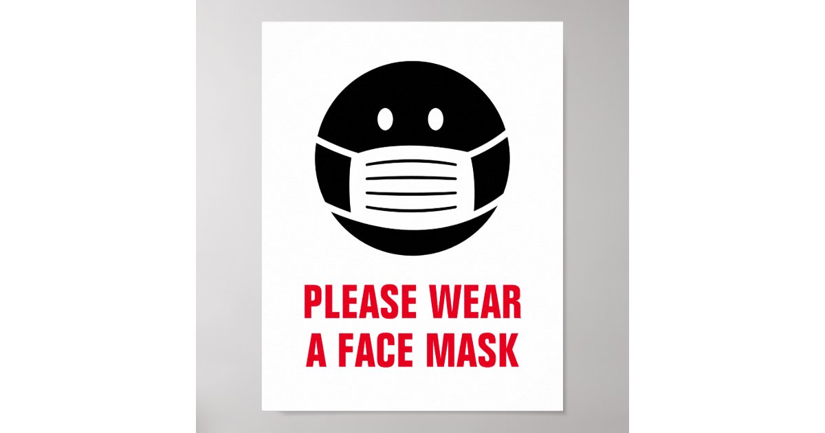 Please wear a face mask mandatory required sign | Zazzle.co.uk