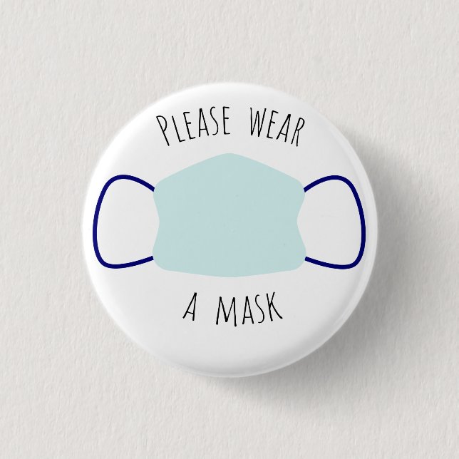 Please Wear A Mask 3 Cm Round Badge (Front)