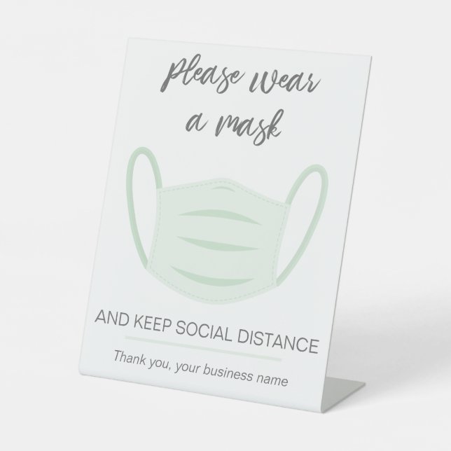 Please wear a mask custom business sign (Front)