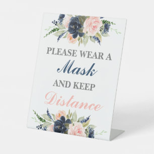 Please wear a mask gender reveal pedestal sign