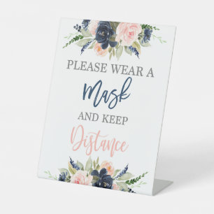 Please wear a mask gender reveal pedestal sign