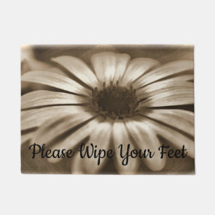 Please Wipe Your Feet Flower Doormat