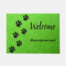 Please Wipe Your Paws Doormats Welcome Mats Zazzle Co Uk
