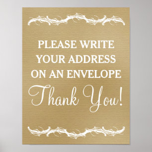 Please write your address rustic chic wedding sign