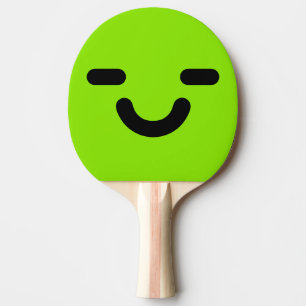 Pleased Face Green Ping Pong Paddle