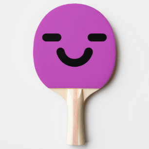 Pleased Face Purple Ping Pong Paddle
