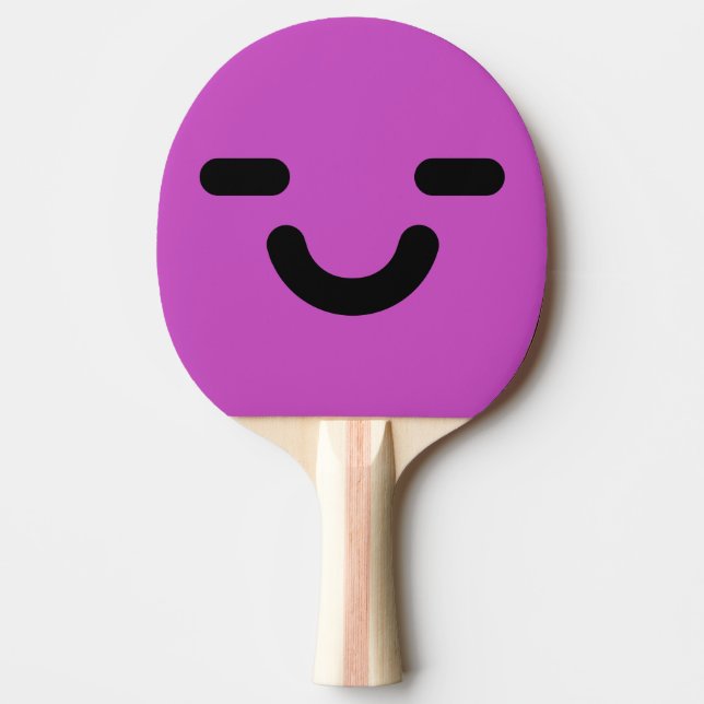 Pleased Face Purple  Ping Pong Paddle (Front)
