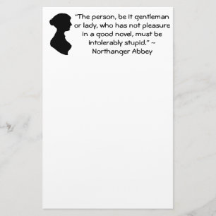 Pleasure in a Good Novel Austen Quote Stationery