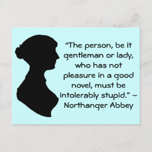 Pleasure in a Good Novel Jane Austen Quote Postcard