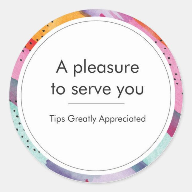Pleasure To Serve You (Delivery Driver) Classic Round Sticker (Front)