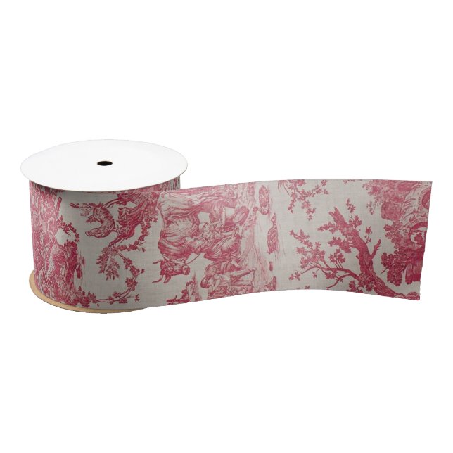 Pleasures of the Farm 18th C Toile Ribbon Satin Ribbon (Spool)