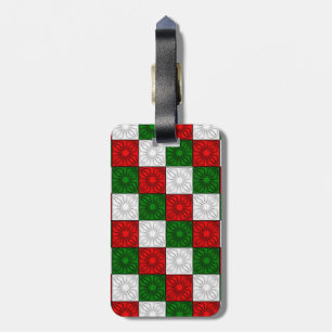 Pleated Corners-Red-White-Green-LUGGAGE TAG