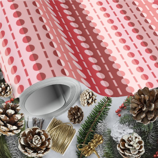 Pleated Stripes-Red Hues Wrapping Paper (Pleated Stripes-Red Hues Wrapping Paper Rolls by Leapfroglisics Shop)