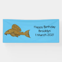Pleco fish cartoon illustration 