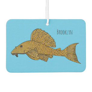 Pleco fish cartoon illustration  car air freshener