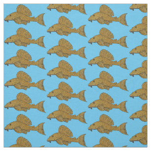 Pleco fish cartoon illustration  fabric