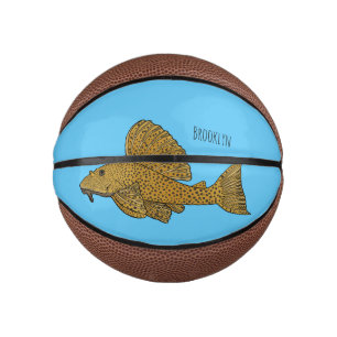 Pleco fish cartoon illustration mini basketball