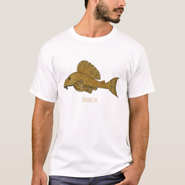 Pleco fish cartoon illustration T-Shirt (Front)