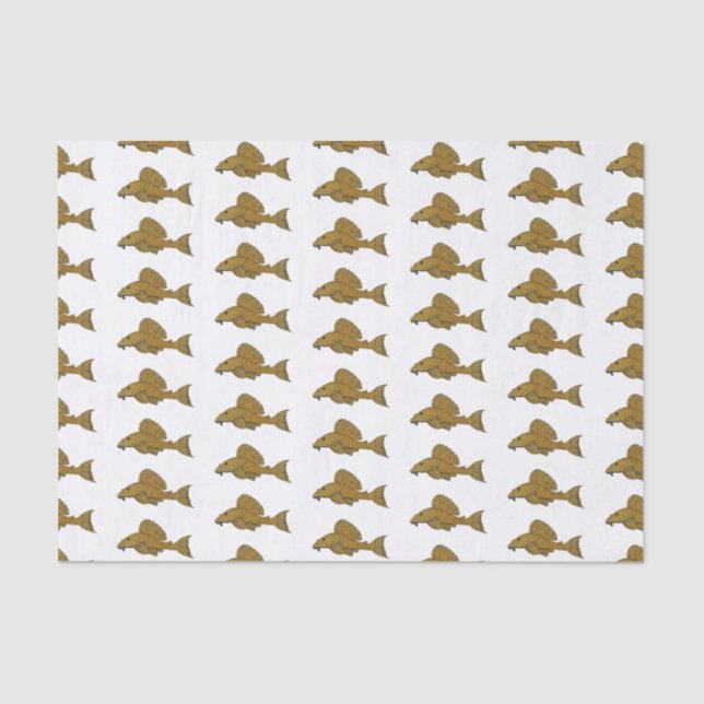 Pleco fish cartoon illustration tissue paper (Front)