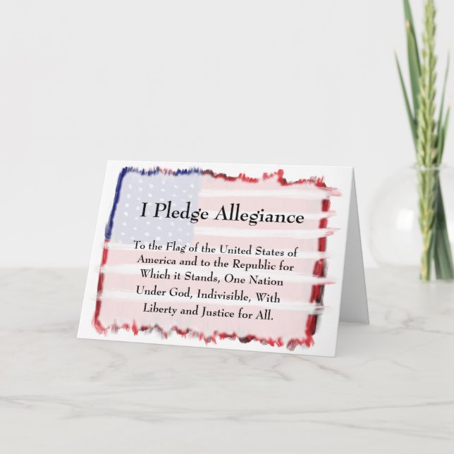 Pledge Of Allegiance And Flag Card (Front)