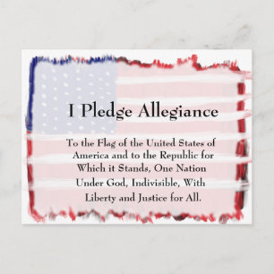 Pledge Of Allegiance And Flag Postcard