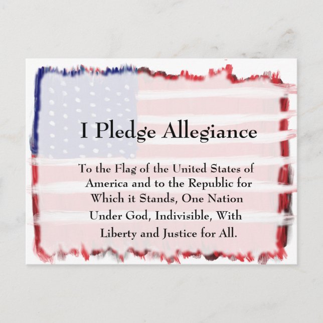 Pledge Of Allegiance And Flag Postcard (Front)