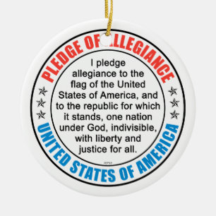 Pledge of Allegiance Ceramic Tree Decoration