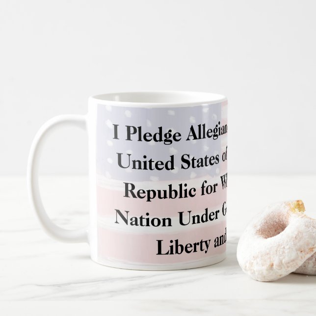 Pledge Of Allegiance Coffee Mug (With Donut)
