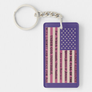 Pledge of Allegiance Flag Key Ring