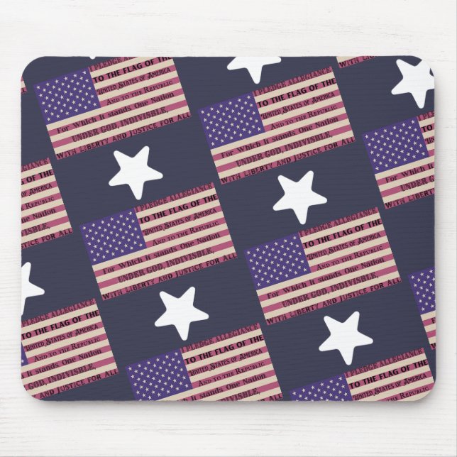 Pledge of Allegiance Flag Mouse Mat (Front)