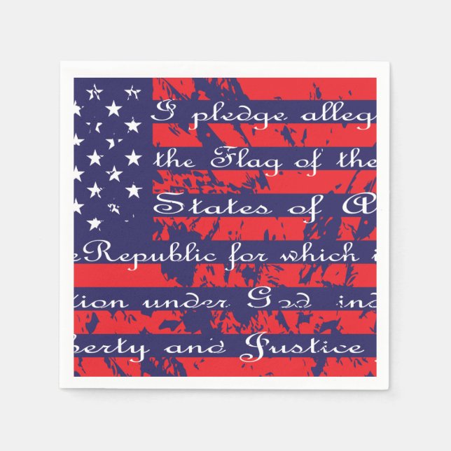 Pledge of Allegiance Flag Napkin (Front)