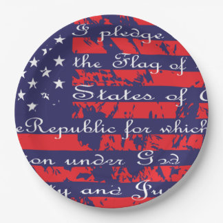 Pledge of Allegiance Flag Paper Plate