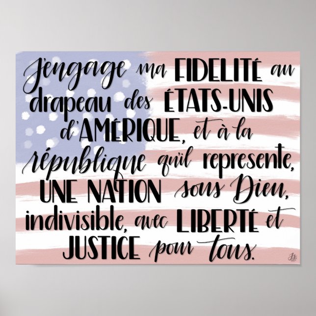 Pledge of Allegiance in French Poster (Front)