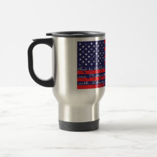 Pledge of Allegiance in the USA Flag Travel Mug